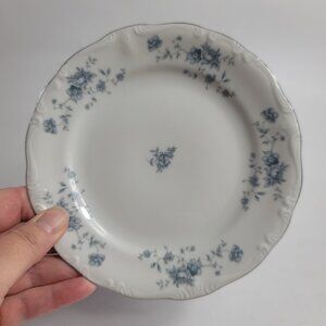 FOUR Johann Haviland Blue Garland Bread Plates White Blue Flowers Bavaria NEW